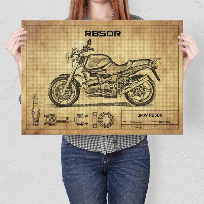 Plakat metalowy BMW R850R Prezent