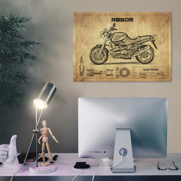 Plakat metalowy BMW R850R Prezent