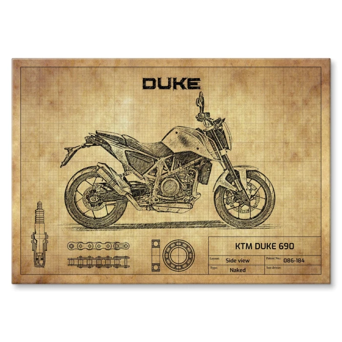 Plakat metalowy KTM DUKE 690 Prezent