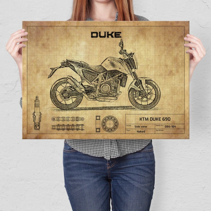 Plakat metalowy KTM DUKE 690 Prezent
