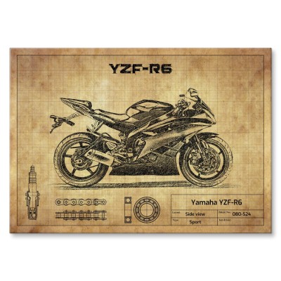 Plakat metalowy Yamaha YZF-R6  Prezent