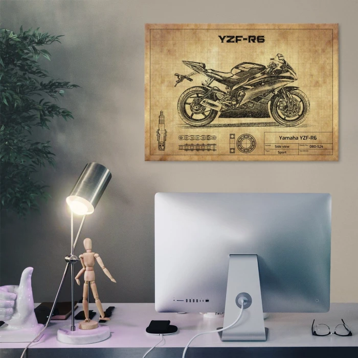 Plakat metalowy Yamaha YZF-R6  Prezent