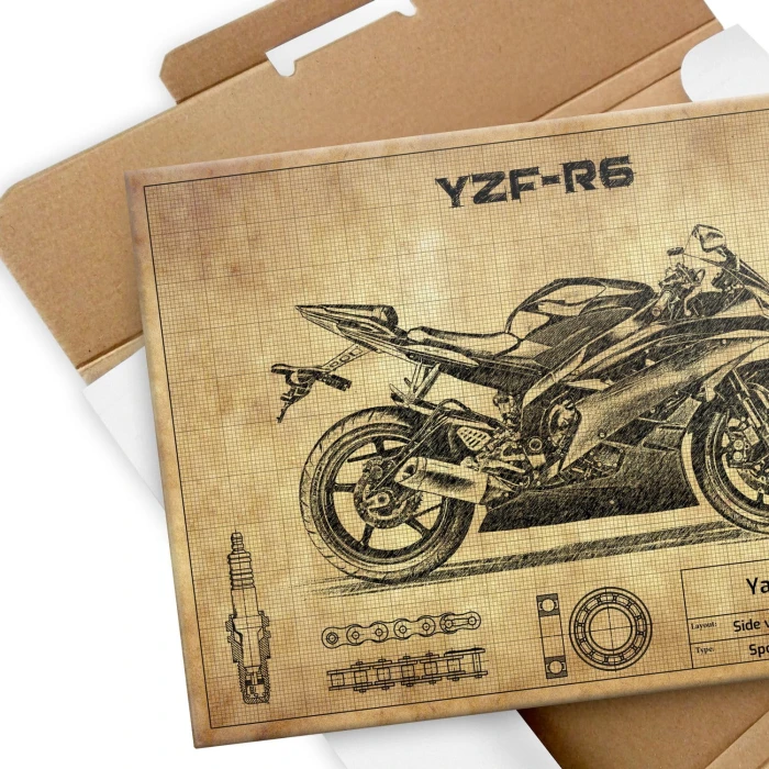 Plakat metalowy Yamaha YZF-R6  Prezent