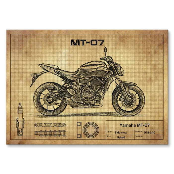 Plakat metalowy Yamaha MT-07 Prezent