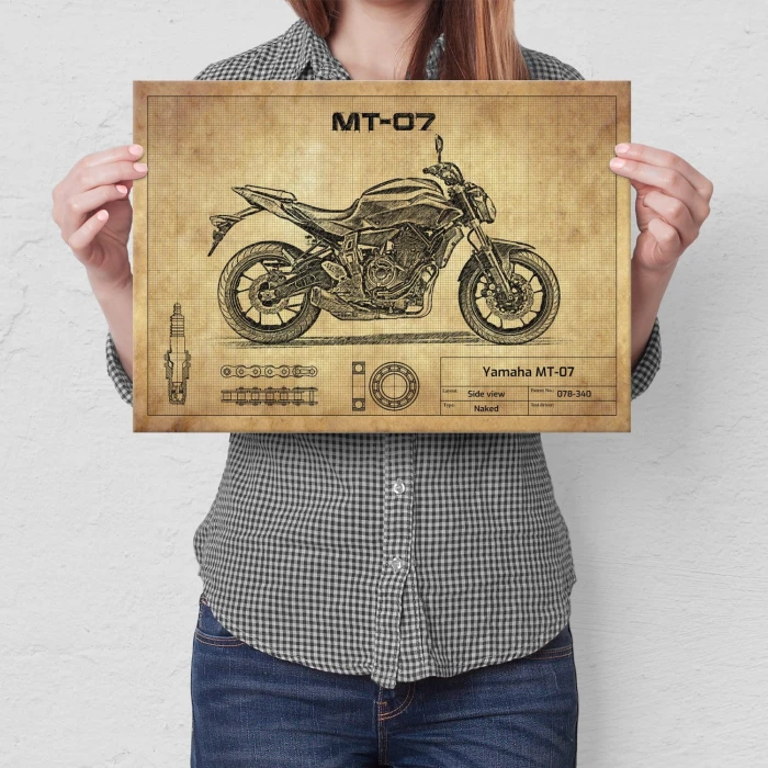 Plakat metalowy Yamaha MT-07 Prezent