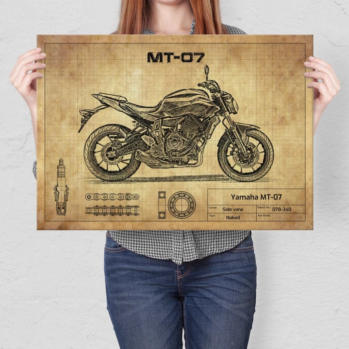 Plakat metalowy Yamaha MT-07 Prezent