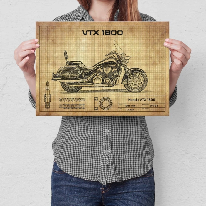 Plakat metalowy Honda VTX 1800 Prezent