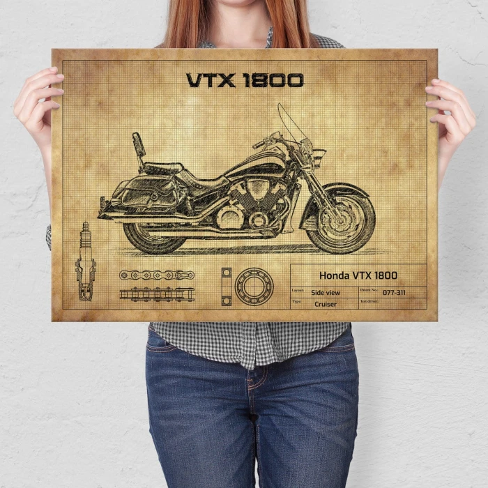 Plakat metalowy Honda VTX 1800 Prezent