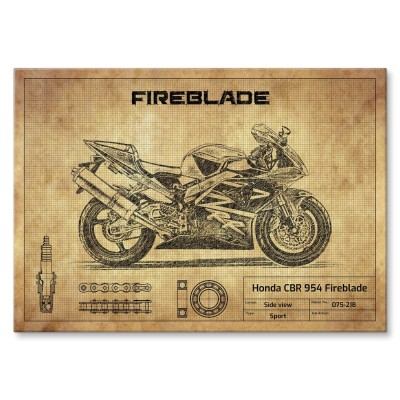 Plakat metalowy Honda CBR 954 Fireblade Prezent