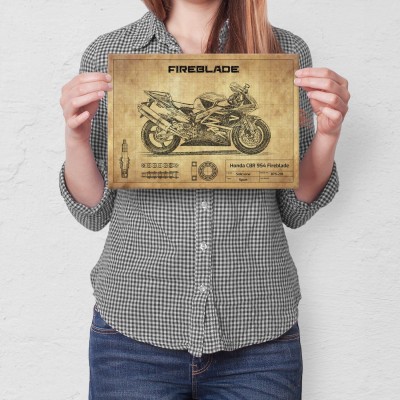 Plakat metalowy Honda CBR 954 Fireblade Prezent