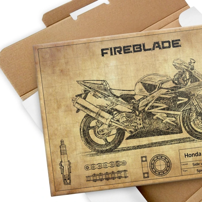 Plakat metalowy Honda CBR 954 Fireblade Prezent