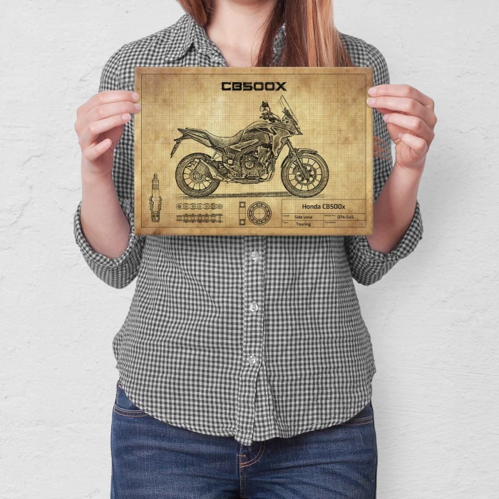 Plakat metalowy Honda CB500x Prezent