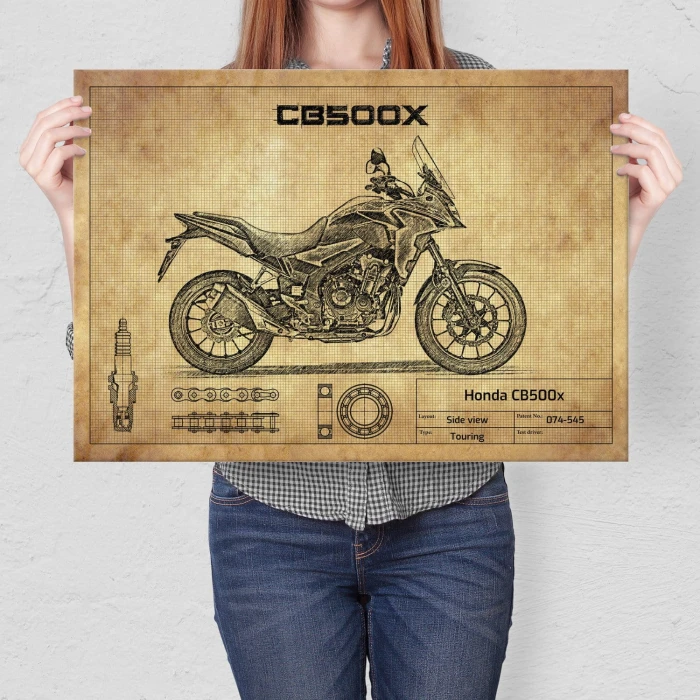 Plakat metalowy Honda CB500x Prezent