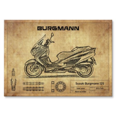 Plakat metalowy Suzuki Burgmann 125 Prezent