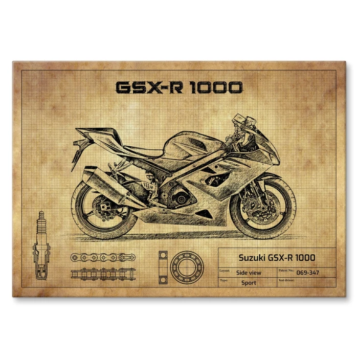 Plakat metalowy Suzuki GSX-R 1000 Prezent