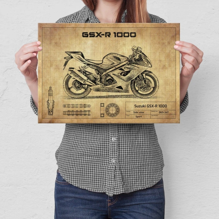 Plakat metalowy Suzuki GSX-R 1000 Prezent