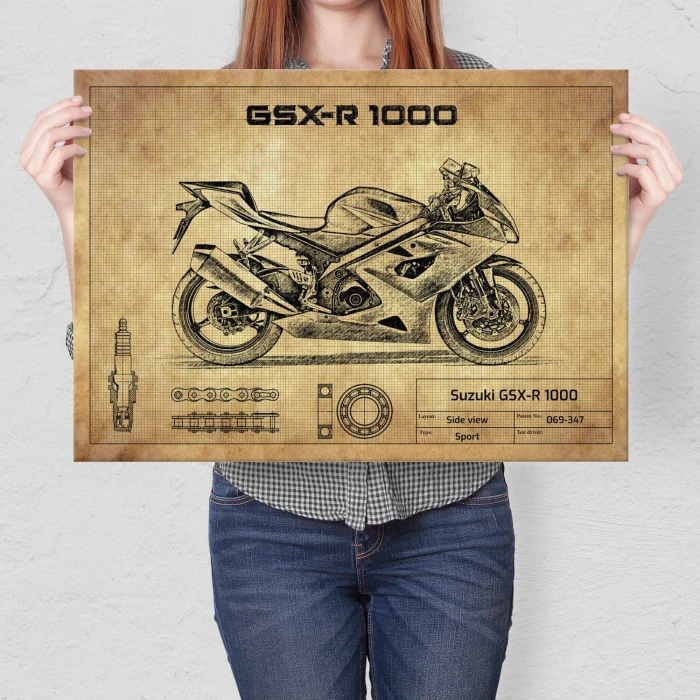 Plakat metalowy Suzuki GSX-R 1000 Prezent