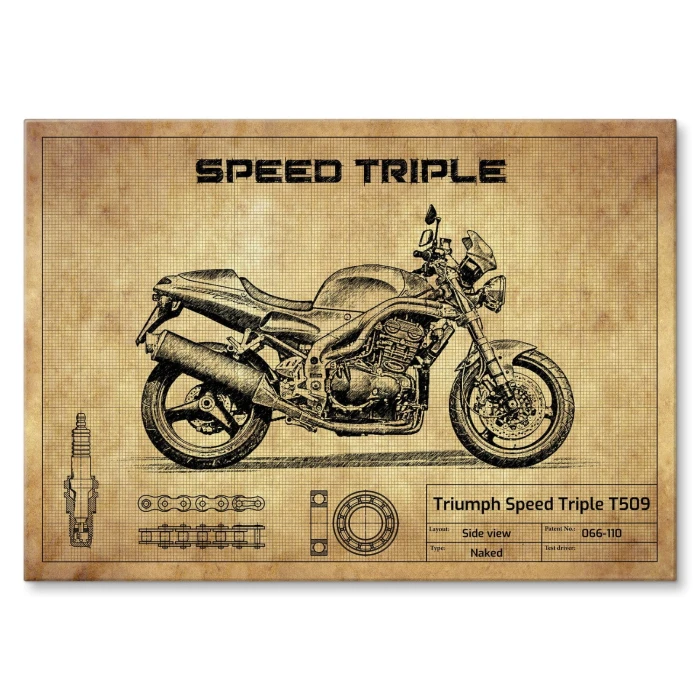 Plakat metalowy Triumph Speed Triple T509 Prezent