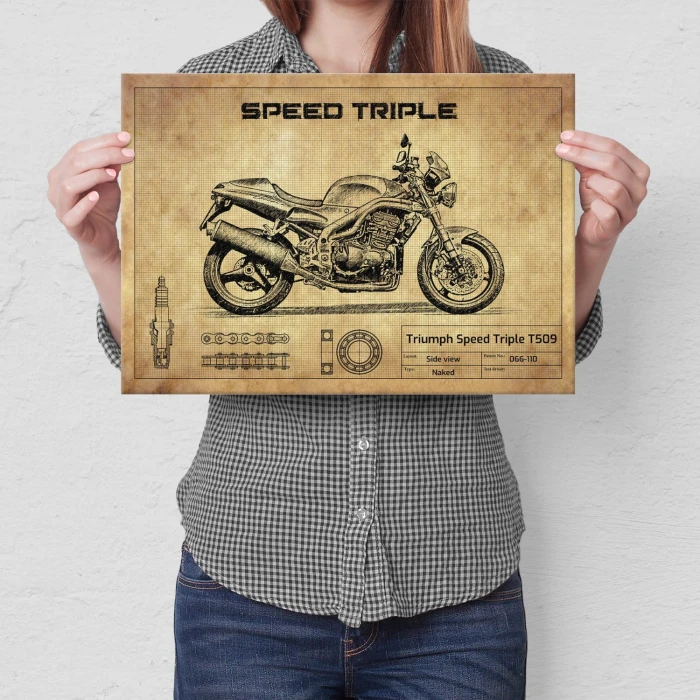 Plakat metalowy Triumph Speed Triple T509 Prezent