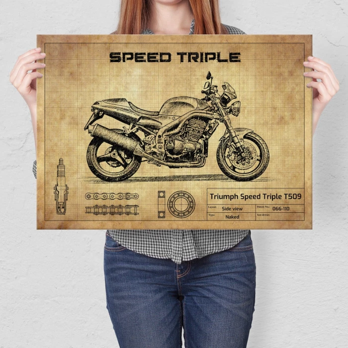 Plakat metalowy Triumph Speed Triple T509 Prezent