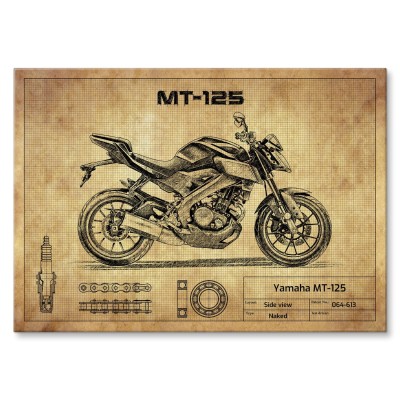 Plakat metalowy Yamaha MT-125 Prezent