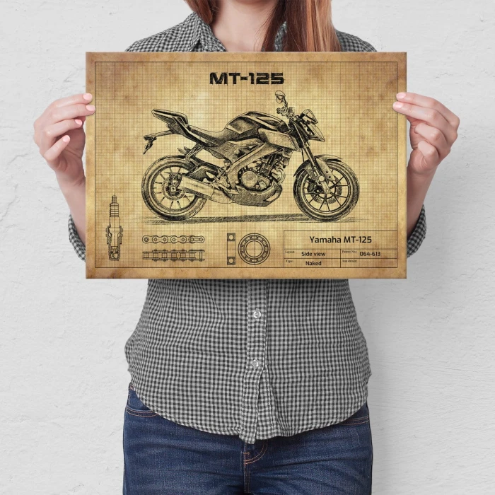 Plakat metalowy Yamaha MT-125 Prezent