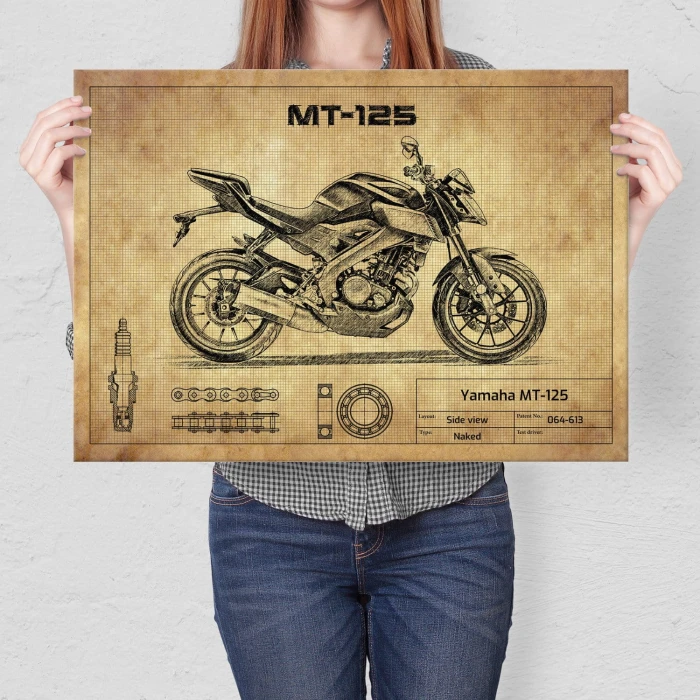 Plakat metalowy Yamaha MT-125 Prezent