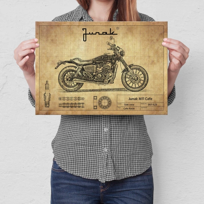 Plakat metalowy Junak M11 Cafe Prezent
