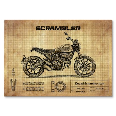 Plakat metalowy Ducati Scrambler Icon Prezent