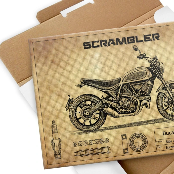 Plakat metalowy Ducati Scrambler Icon Prezent