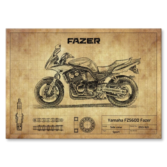 Plakat metalowy Yamaha FZS600 Fazer Prezent