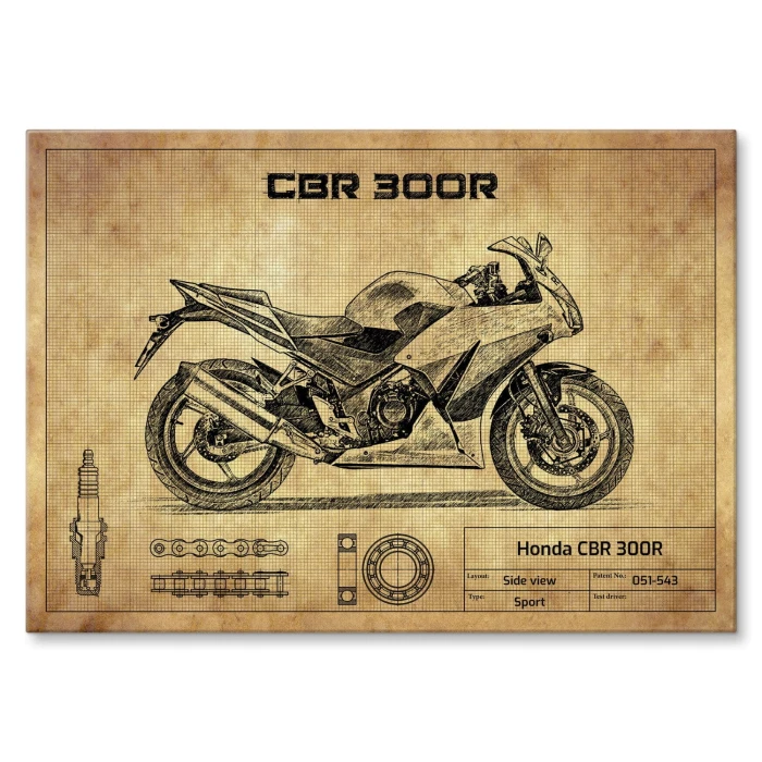 Plakat metalowy Honda CBR 300R Prezent