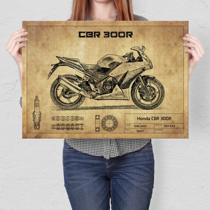 Plakat metalowy Honda CBR 300R Prezent