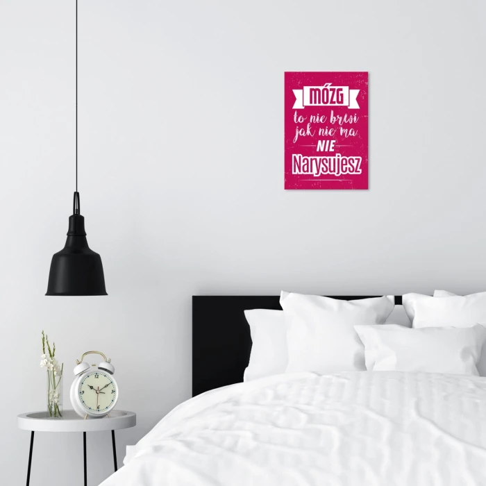 Plakat metalowy Mózg to nie brwi Prezent