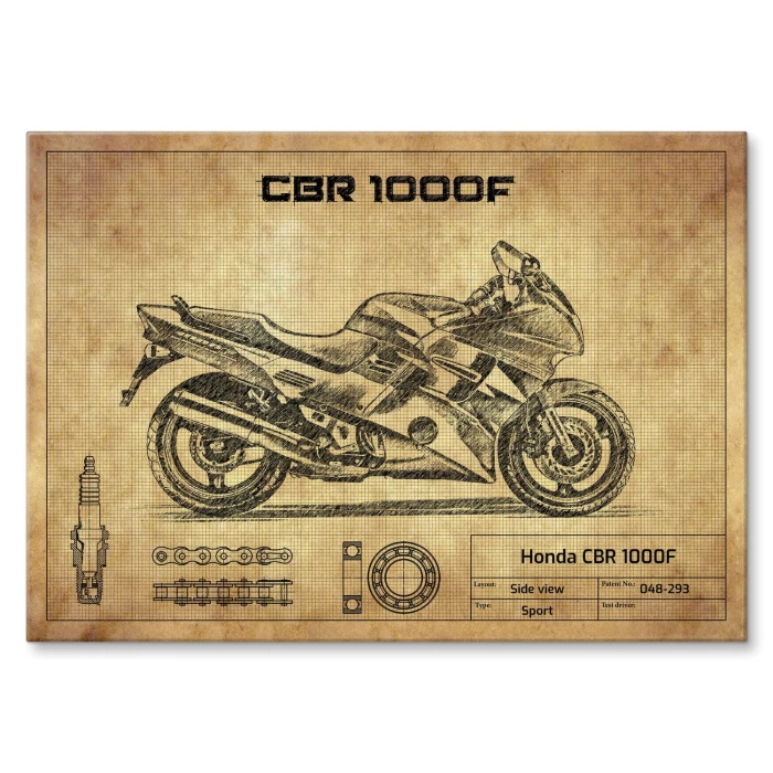 Plakat metalowy Honda CBR 1000F Prezent