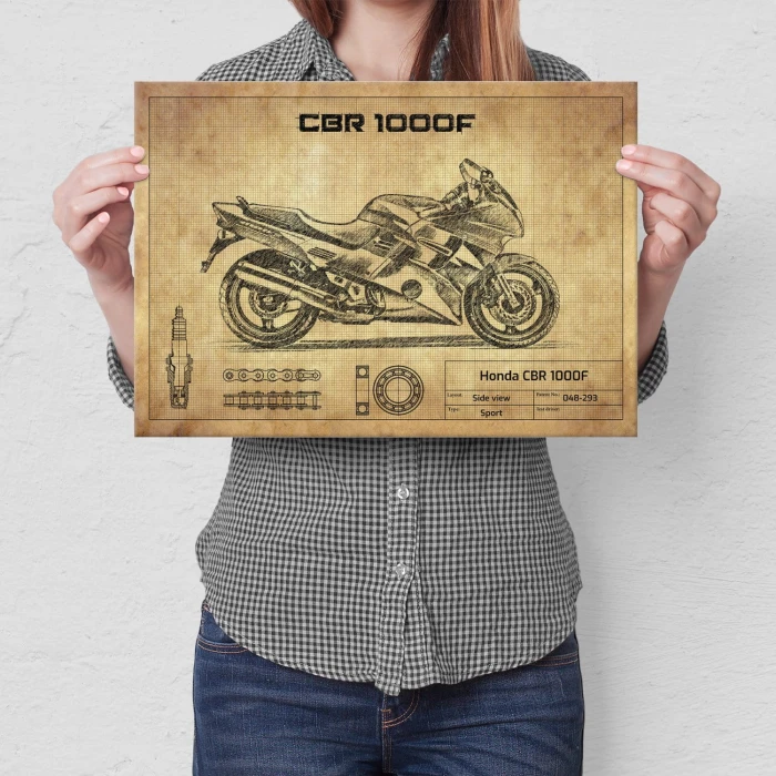 Plakat metalowy Honda CBR 1000F Prezent