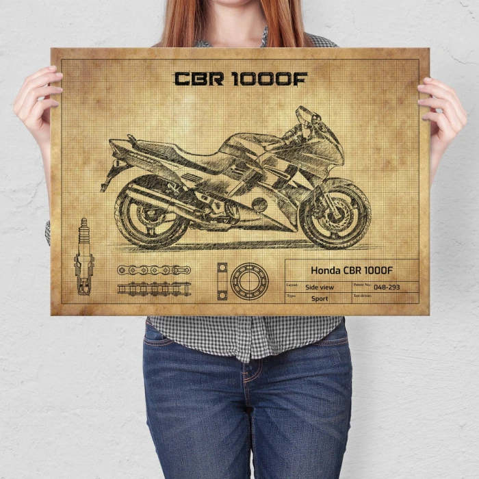 Plakat metalowy Honda CBR 1000F Prezent
