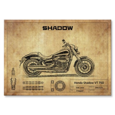 Plakat metalowy Honda Shadow VT 750 Prezent