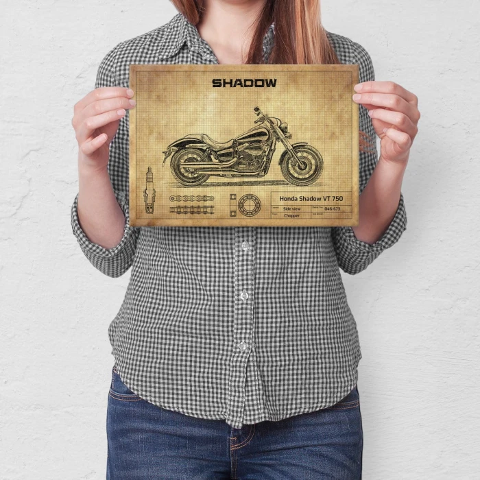 Plakat metalowy Honda Shadow VT 750 Prezent