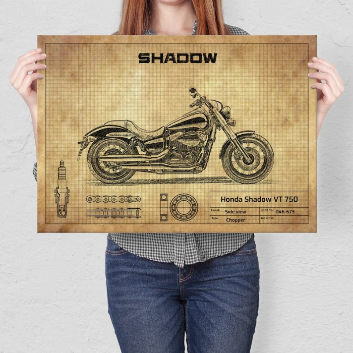 Plakat metalowy Honda Shadow VT 750 Prezent