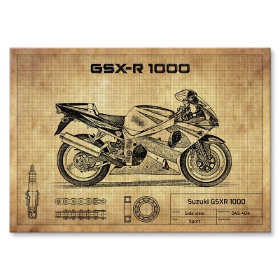 Plakat metalowy Suzuki GSXR 1000 Prezent