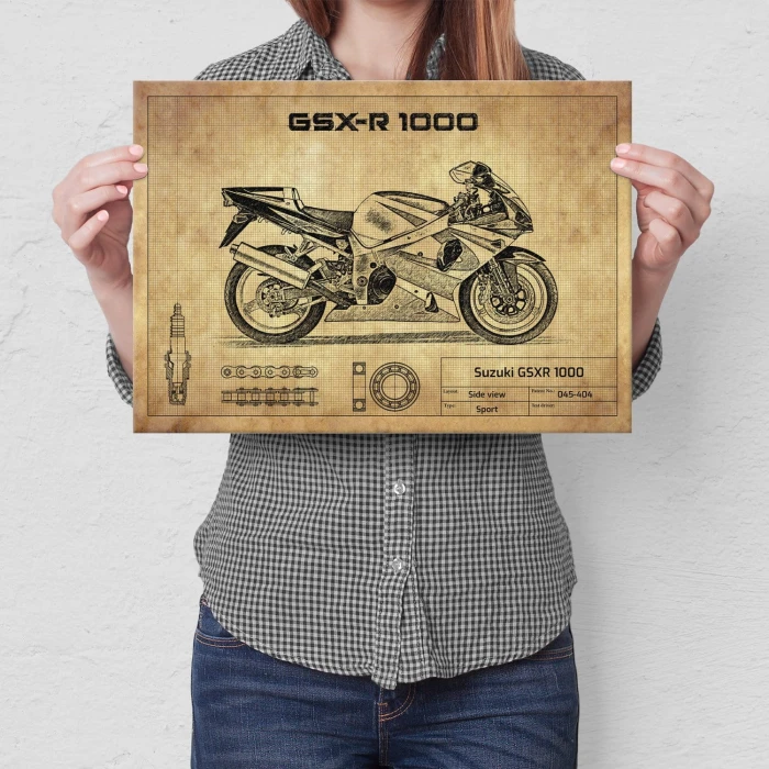 Plakat metalowy Suzuki GSXR 1000 Prezent