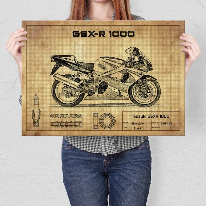 Plakat metalowy Suzuki GSXR 1000 Prezent