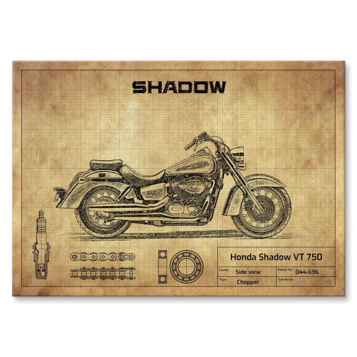 Plakat metalowy Honda Shadow VT 750 Prezent