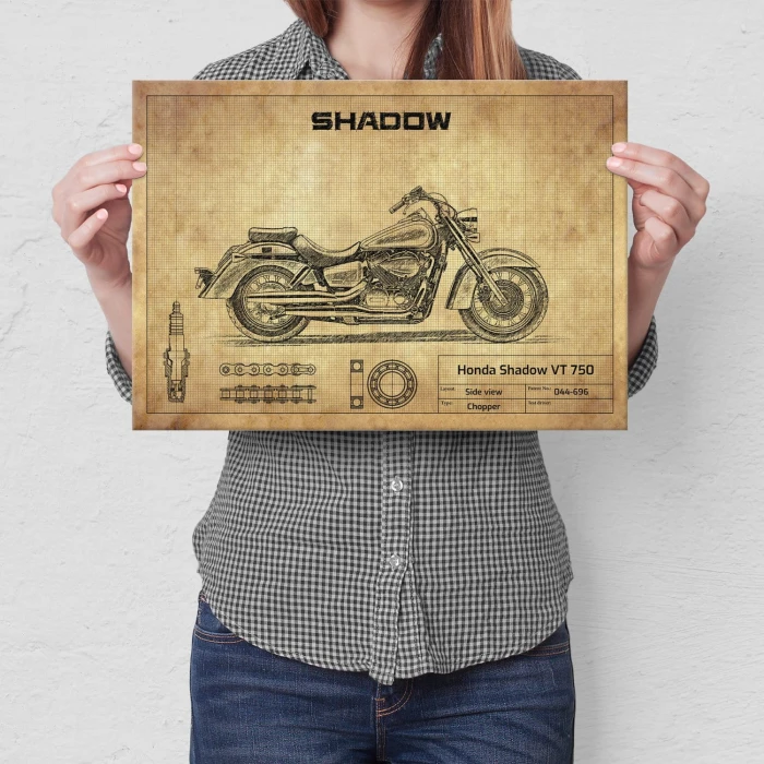Plakat metalowy Honda Shadow VT 750 Prezent