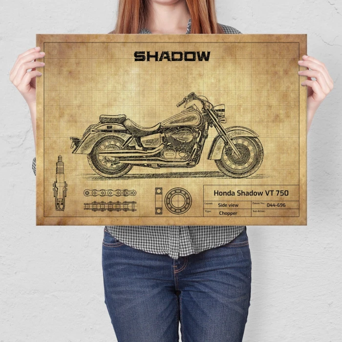 Plakat metalowy Honda Shadow VT 750 Prezent