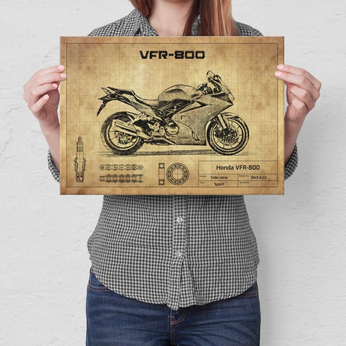 Plakat metalowy Honda VFR-800 Prezent