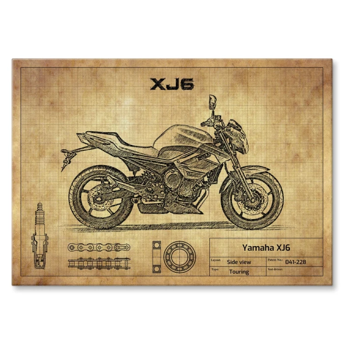Plakat metalowy Yamaha XJ6 Prezent