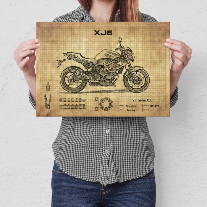Plakat metalowy Yamaha XJ6 Prezent