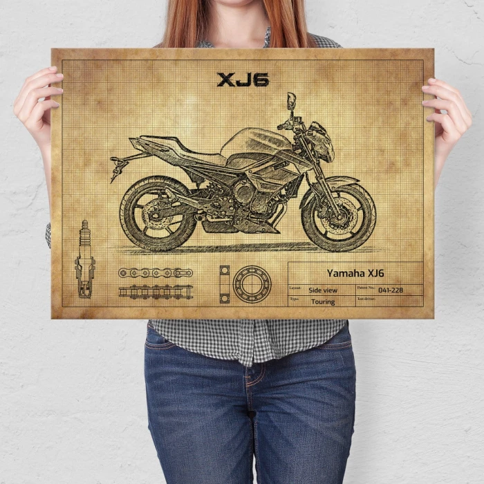 Plakat metalowy Yamaha XJ6 Prezent